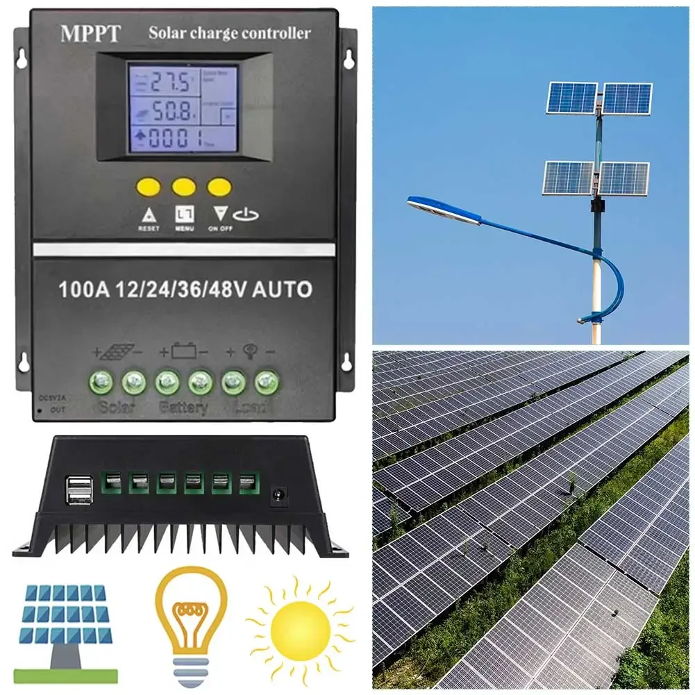 100A MPPT Solar Charge Controller Solar PV Regulator LCD Display Solar PV Battery Charger 12V 24V 36V 48V for Solar Panel
100A MPPT Solar Charge Controller Solar PV Regulator LCD Display Solar PV Battery Charger 12V 24V 36V 48V for Solar Panel