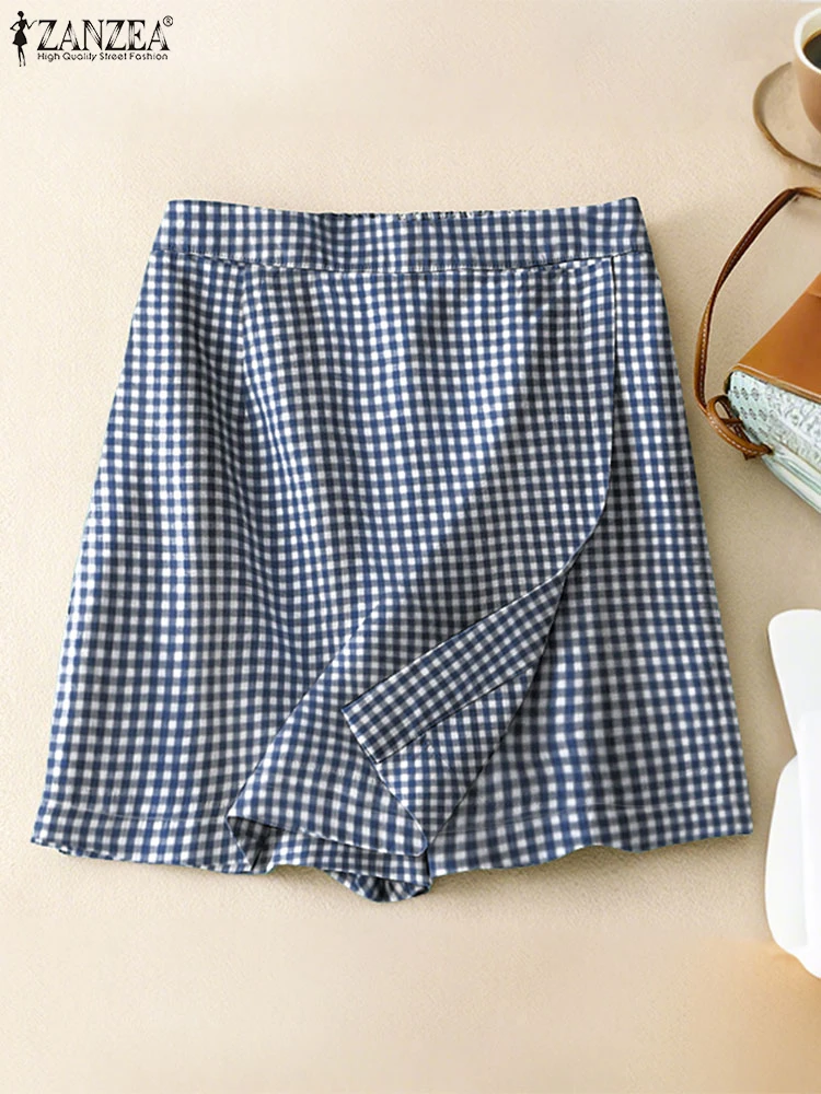 ZANZEA Womens Vintage Gingham Wrap Shorts Elastic High Waist Loose Casual Skorts 2025 Summer Day Wear Streetwear Short Trousers
ZANZEA Womens Vintage Gingham Wrap Shorts Elastic High Waist Loose Casual Skorts 2025 Summer Day Wear Streetwear Short Trousers