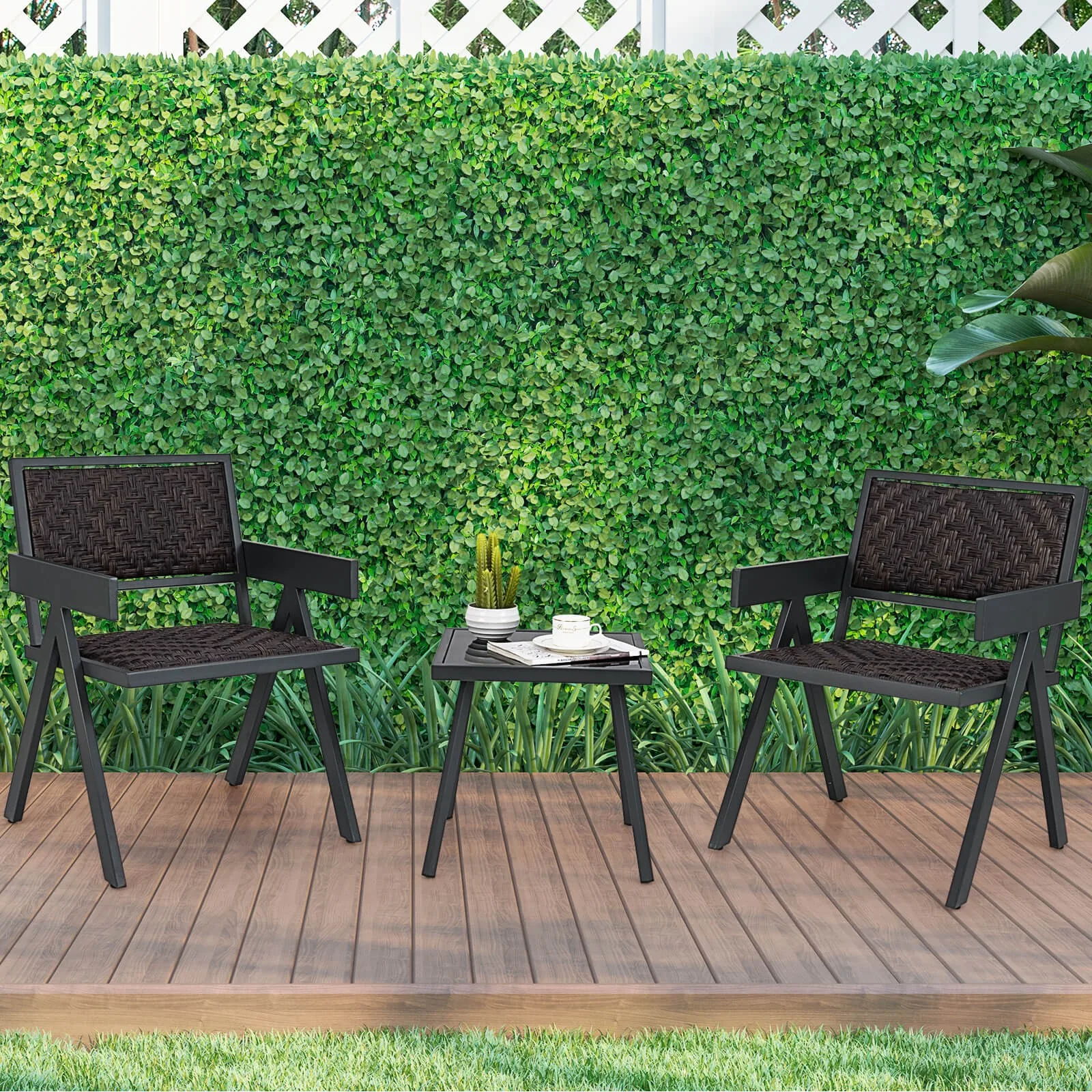 3 PCS Patio Wicker Chair Set, Rattan Furniture Set w/ Quick Dry Foam Padding
3 PCS Patio Wicker Chair Set, Rattan Furniture Set w/ Quick Dry Foam Padding