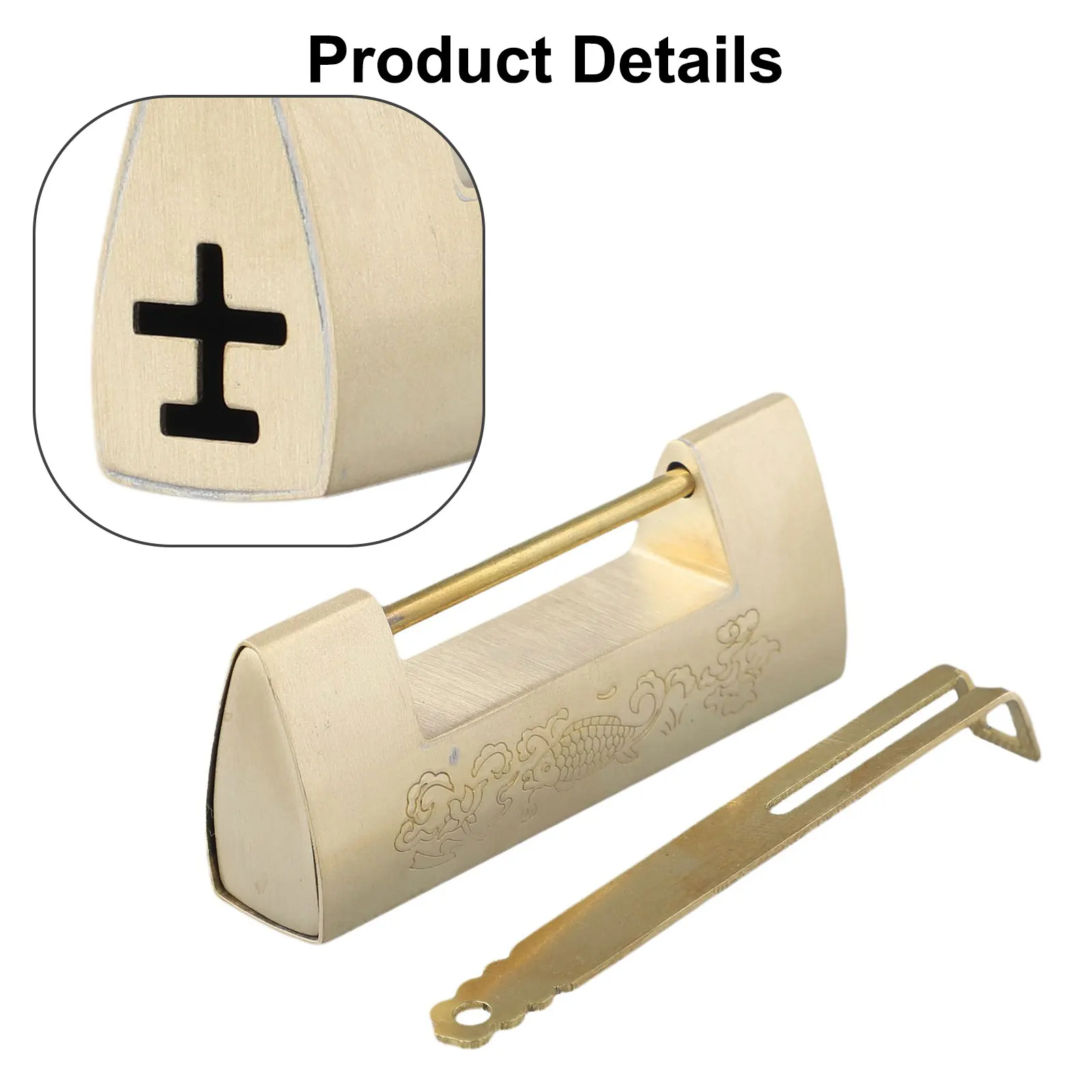 Engraved Brass Lock For Cabinets Brass Padlock Vintage Storage Lock 7.5cm*3.1cm Chinese Design Lock Symbolic Engravings
Engraved Brass Lock For Cabinets Brass Padlock Vintage Storage Lock 7.5cm*3.1cm Chinese Design Lock Symbolic Engravings