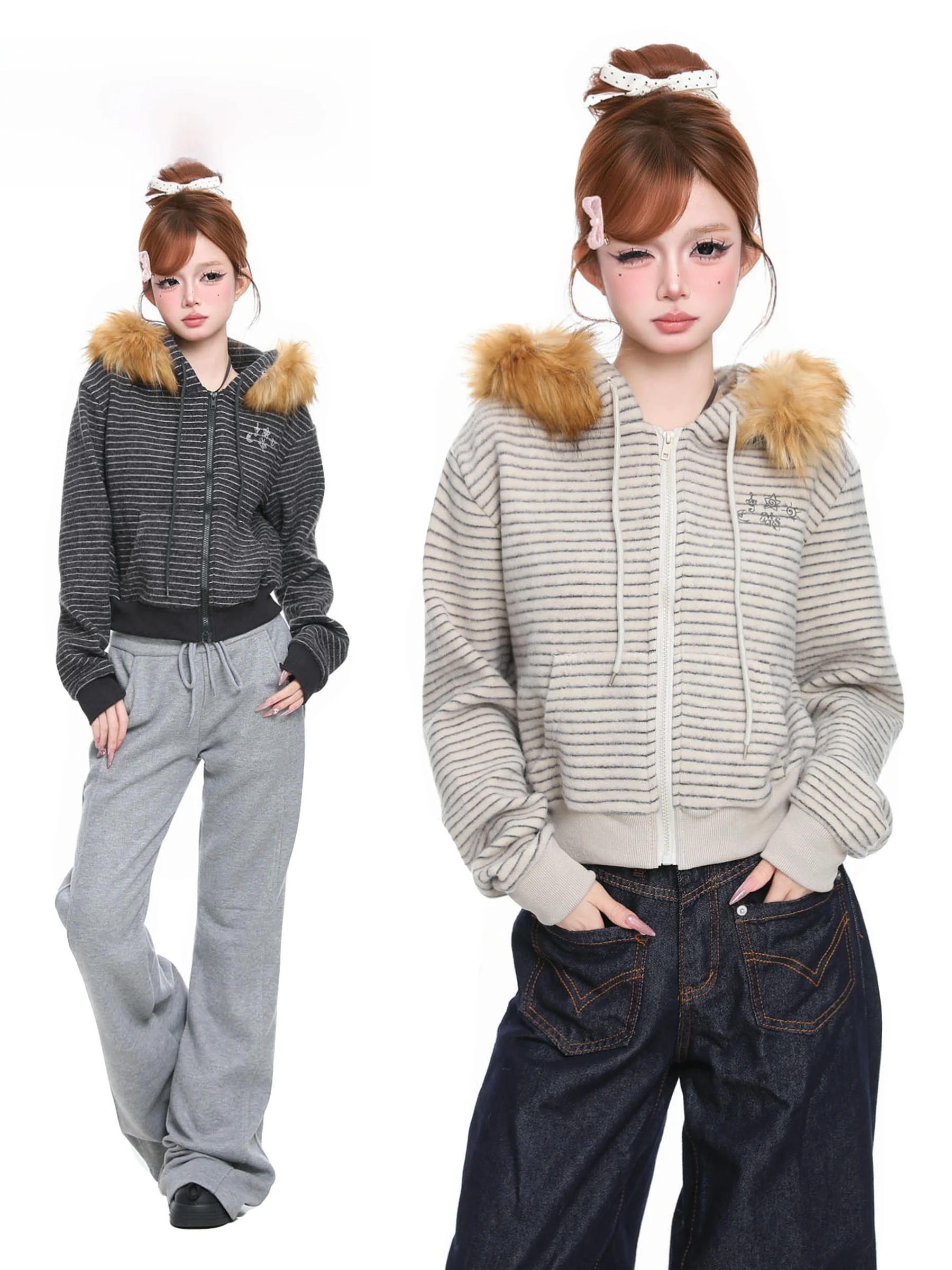 Кардиган-свитер BASTERDS в американском ретро-стиле с отстегивающимся меховым воротником, свободного кроя, с капюшоном, для женщин
Кардиган-свитер BASTERDS в американском ретро-стиле с отстегивающимся меховым воротником, свободного кроя, с капюшоном, для женщин