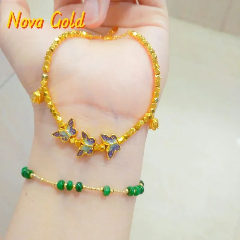 NovaGlod 24K enamel craft flying flower butterfly blue bracelet new 999 two bracelet women's versatile hand jewelry
NovaGlod 24K enamel craft flying flower butterfly blue bracelet new 999 two bracelet women's versatile hand jewelry