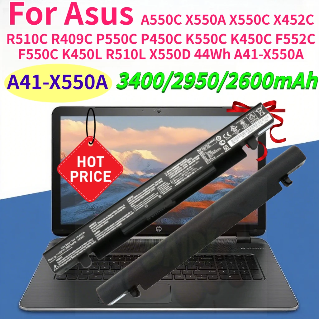 A41-X550A 44Wh Laptop Battery for Asus A550C X550A X550C X452C R510C R409C P550C P450C K550C K450C F552C F550C K450L R510L X550D
A41-X550A 44Wh Laptop Battery for Asus A550C X550A X550C X452C R510C R409C P550C P450C K550C K450C F552C F550C K450L R510L X550D