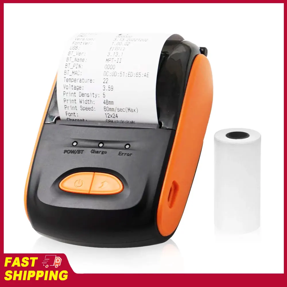 Wireless BT Mini Bill Ticket Printing Printer Receipt Printer Portable 58mm Mobile Thermal Printer with 1pcs Thermal Paper Rolls
Wireless BT Mini Bill Ticket Printing Printer Receipt Printer Portable 58mm Mobile Thermal Printer with 1pcs Thermal Paper Rolls