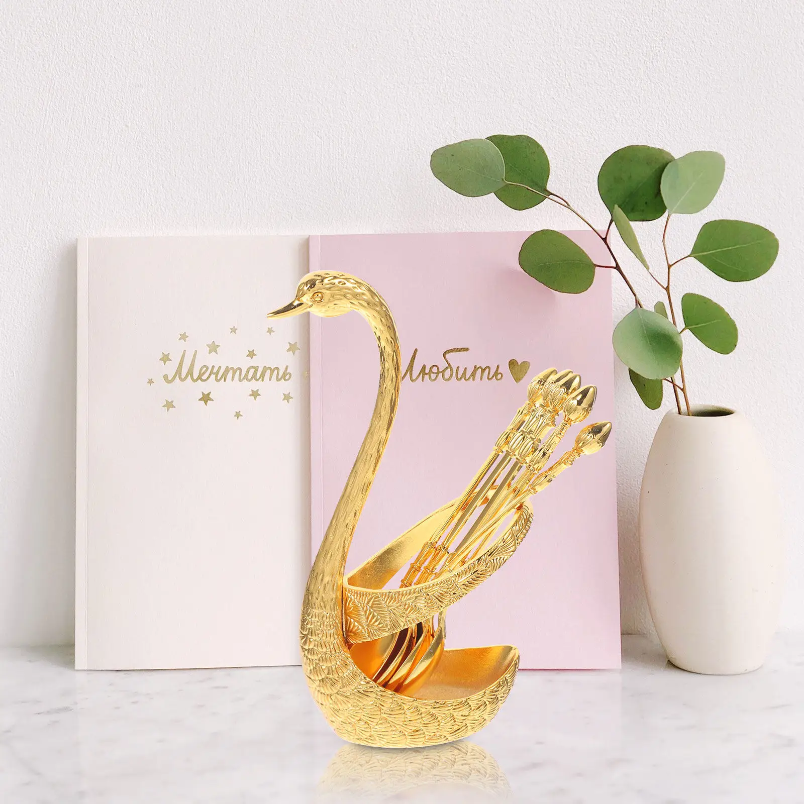 Spoon Small Teaspoons Coffee Kit with Swan Base Holder Appetizer Shape Storage for Dessert Eating
Spoon Small Teaspoons Coffee Kit with Swan Base Holder Appetizer Shape Storage for Dessert Eating