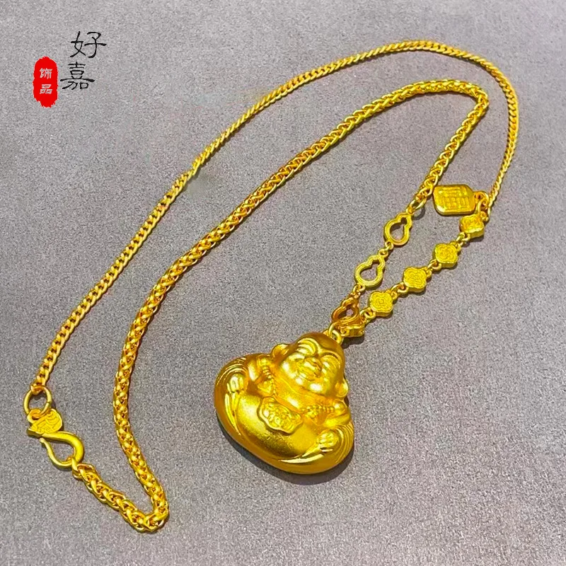 9999 24K real gold store, same gold necklace for men and women, Maitreya Buddha pendant jewelry
9999 24K real gold store, same gold necklace for men and women, Maitreya Buddha pendant jewelry