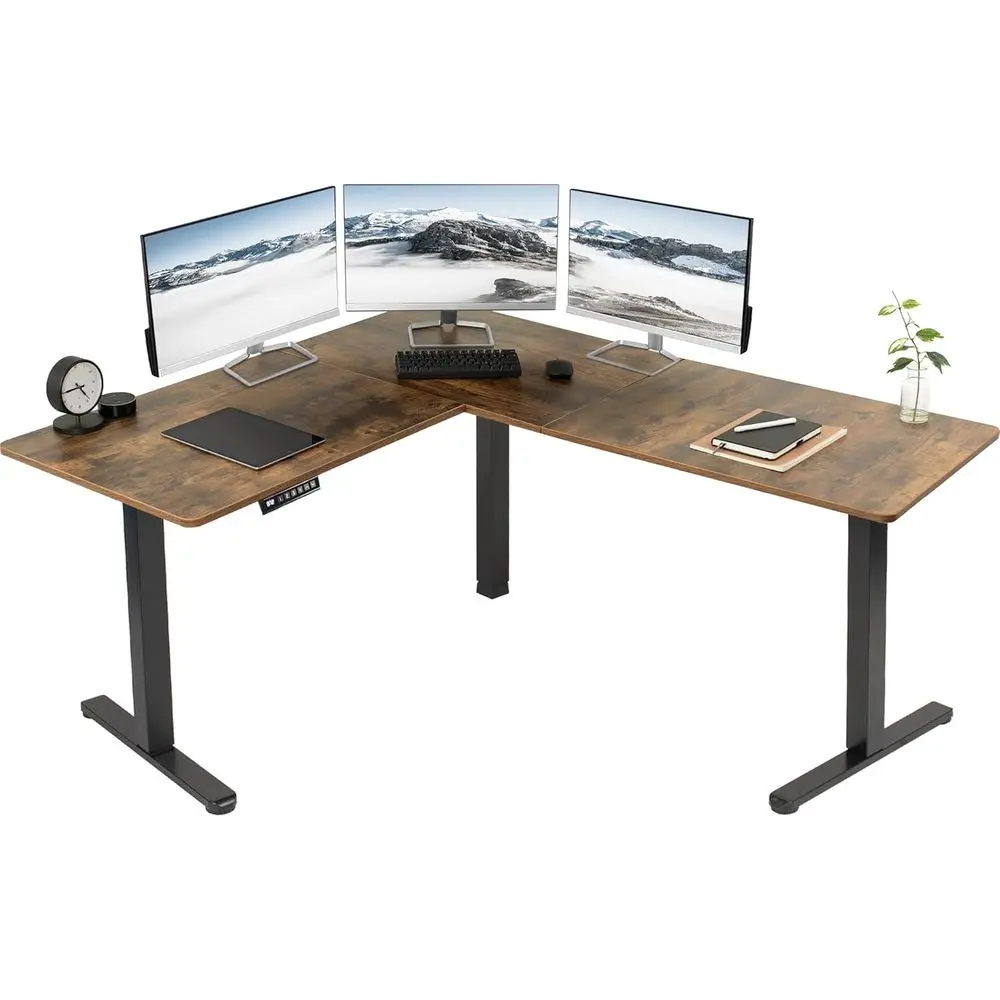 Reversible L-Shaped Electric Standing Desk, 63x55, Vintage Brown Top, Suitable for Home and Office
Reversible L-Shaped Electric Standing Desk, 63x55, Vintage Brown Top, Suitable for Home and Office