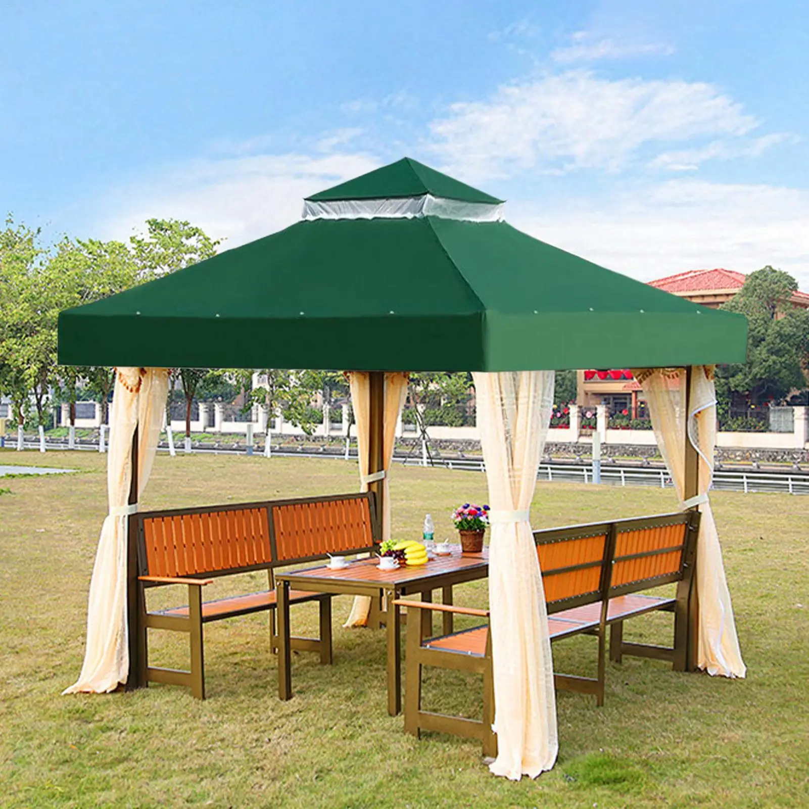 Gazebo Cover 10x10ft Heavy Duty Waterproof Double Tier Outdoor Canopy Replacement Cover For Outdoor Patio Yard Garden Deck
Gazebo Cover 10x10ft Heavy Duty Waterproof Double Tier Outdoor Canopy Replacement Cover For Outdoor Patio Yard Garden Deck