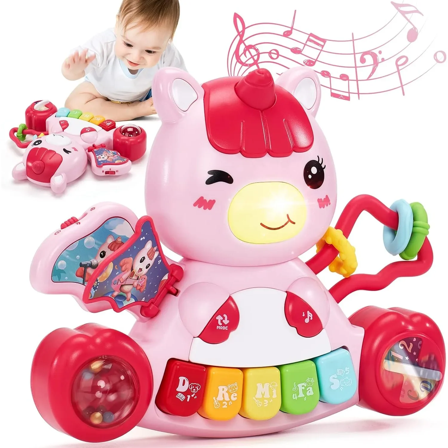 Unisex Baby Early Development Toys Unicorn Musical Light-Up Infant Piano Educational Activity Gift for 1-3Y
Unisex Baby Early Development Toys Unicorn Musical Light-Up Infant Piano Educational Activity Gift for 1-3Y