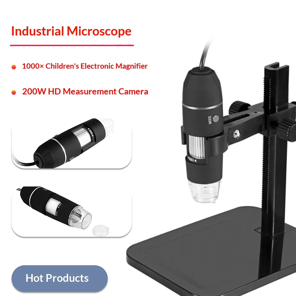 Digital Microscope 50X-1000X Magnification USB 8 LED 1600x1200 for PCB Circuit Board Inspection Skin Hair Biology Education Jewe
Digital Microscope 50X-1000X Magnification USB 8 LED 1600x1200 for PCB Circuit Board Inspection Skin Hair Biology Education Jewe