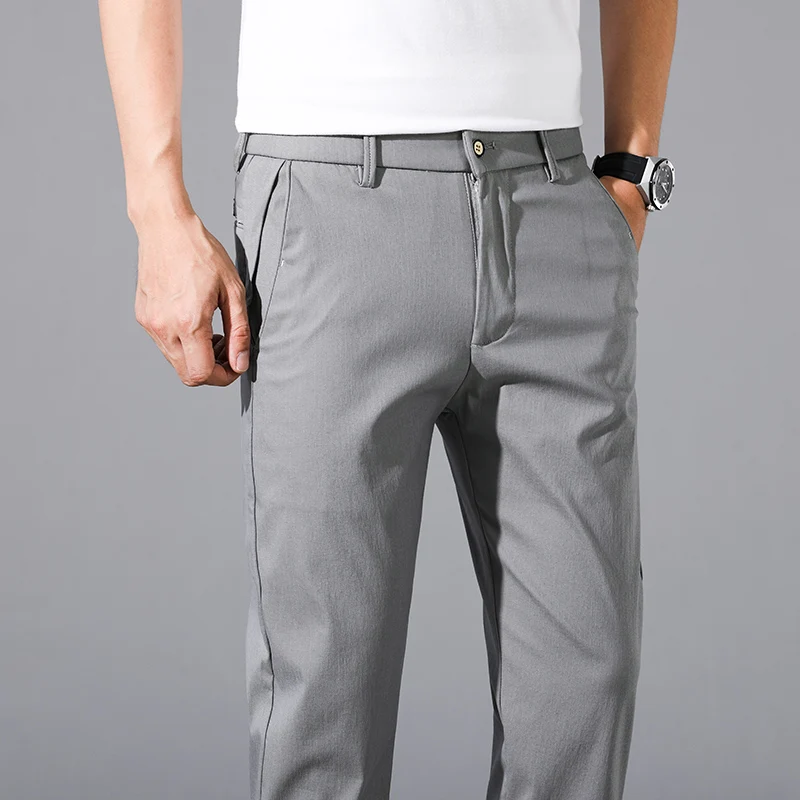 Spring Summer Men's Casual Pants Ice Silk Thin Stretch Fashion Male Clothing Cool Work Pants Korean Classic Business Trousers
Spring Summer Men's Casual Pants Ice Silk Thin Stretch Fashion Male Clothing Cool Work Pants Korean Classic Business Trousers