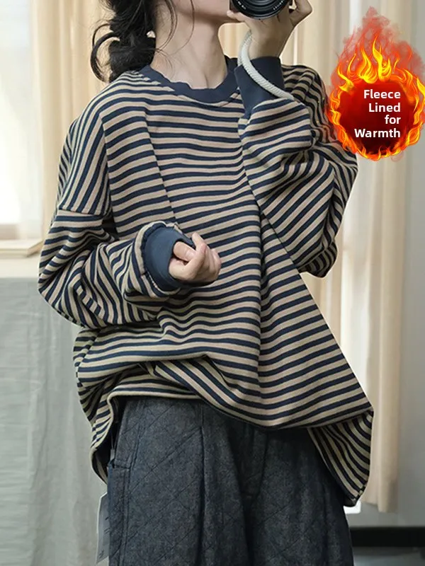 Thiened Fce Warmth Hoodie Oversize Lazy Sle Mid-Length Women's plus Size Clothing Autumn Winter Striped Thermal Sweats...
Thiened Fce Warmth Hoodie Oversize Lazy Sle Mid-Length Women's plus Size Clothing Autumn Winter Striped Thermal Sweats...
