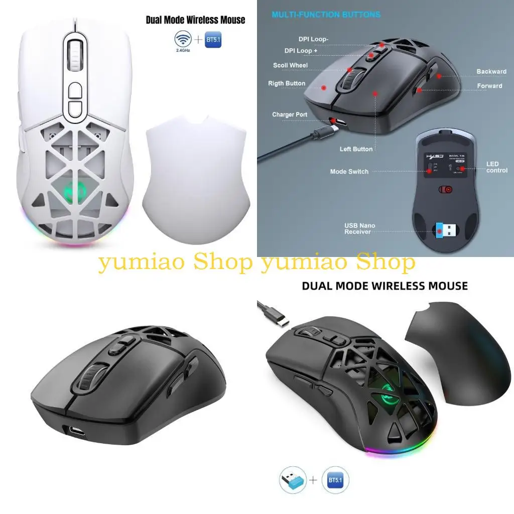 587B 2Mode 2.4G Luminous Mouses 4800DPI for Laptops Computer & Work
587B 2Mode 2.4G Luminous Mouses 4800DPI for Laptops Computer & Work