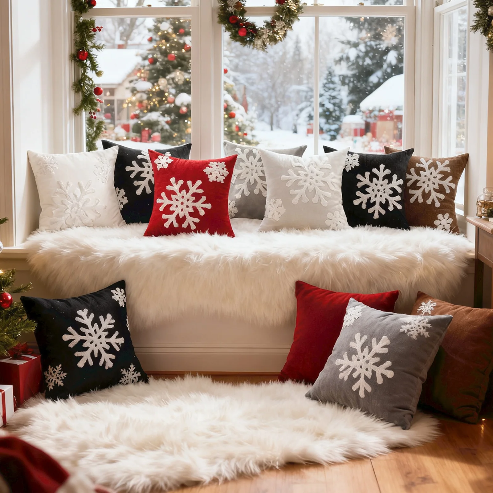 1pc Embroidered Snowflake Pillowcase Towel Embroidered Christmas Pillowcase Snowflakes Throw Pillowcase New Christmas Style
1pc Embroidered Snowflake Pillowcase Towel Embroidered Christmas Pillowcase Snowflakes Throw Pillowcase New Christmas Style