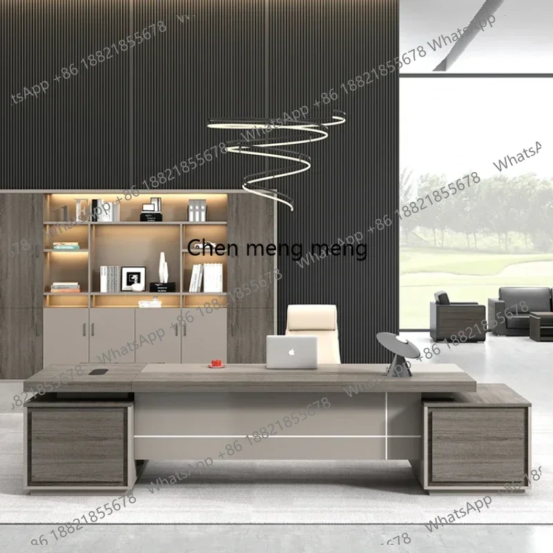 New arrive Boss desk simple modern manager supervisor desk and chair combination large desk high-end furniture
New arrive Boss desk simple modern manager supervisor desk and chair combination large desk high-end furniture