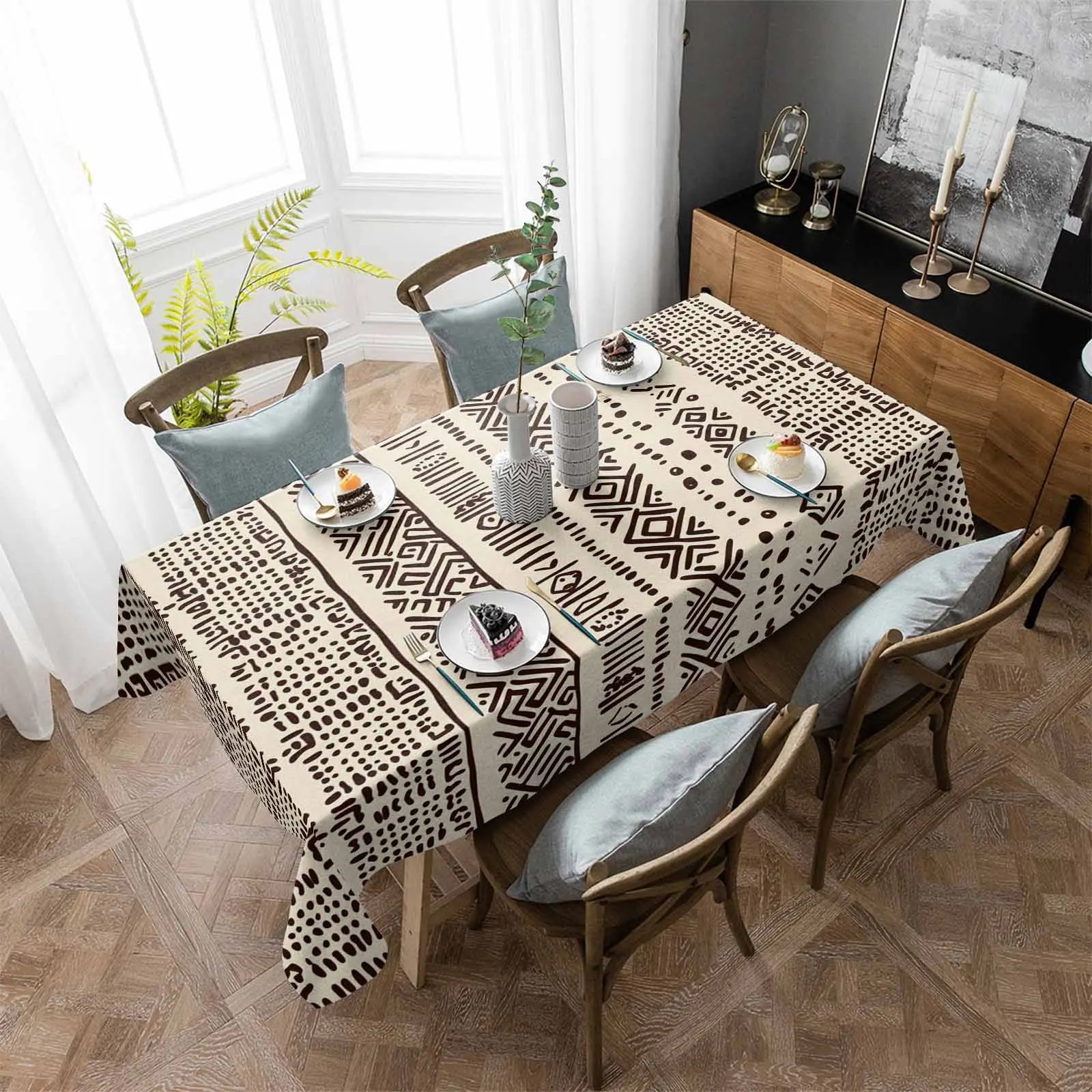 Vintage Bohemian Lines Waterproof Table Cloth Holiday Wedding Party Rectangular Table Cover Home Kitchen Decor
Vintage Bohemian Lines Waterproof Table Cloth Holiday Wedding Party Rectangular Table Cover Home Kitchen Decor