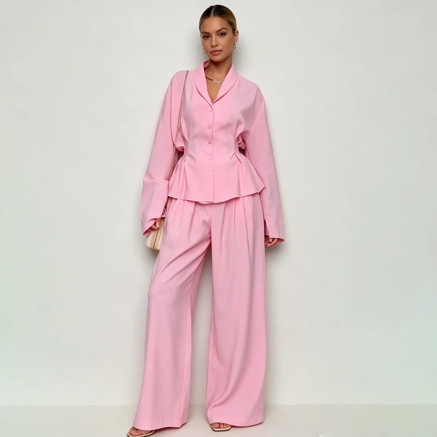LIMO 2026 Linen 2-Piece Set, Cinched Waist Peplum Blazer + Wide Leg Pants, Chic & Breathable for Office & Daily Wear.
LIMO 2026 Linen 2-Piece Set, Cinched Waist Peplum Blazer + Wide Leg Pants, Chic & Breathable for Office & Daily Wear.