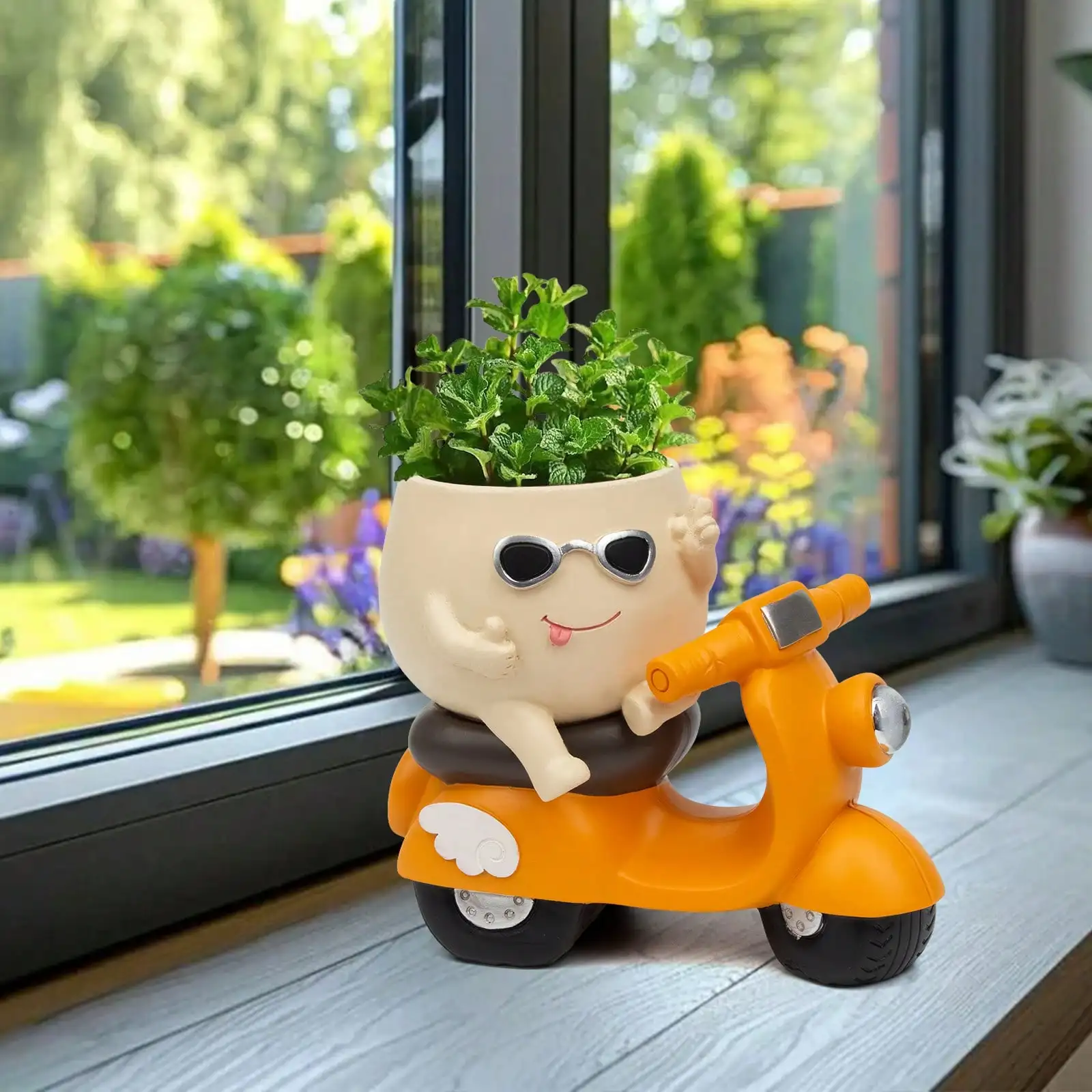 Cute Motorcycle Cartoon Planter, Creative Decorative Pot for Succulents Herbs Small Plants, Indoor Outdoor Home Decoration
Cute Motorcycle Cartoon Planter, Creative Decorative Pot for Succulents Herbs Small Plants, Indoor Outdoor Home Decoration
