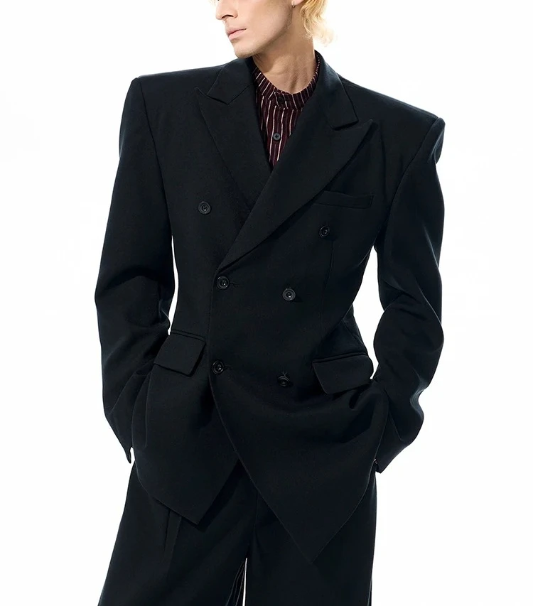 Spring Autumn Black Fitted Asymmetrical Blazers for Men Luxury Designer Clothes Jacket and pants 2 pieces
Spring Autumn Black Fitted Asymmetrical Blazers for Men Luxury Designer Clothes Jacket and pants 2 pieces