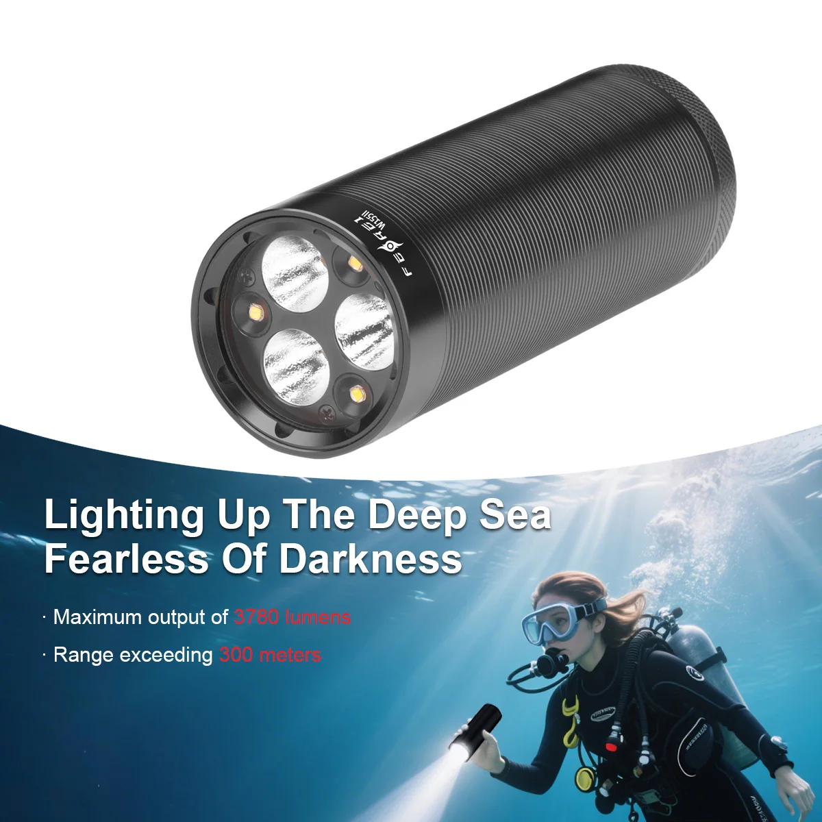 FEREI W155II Professional Rechargeable 4000lumens LED Diving Searchlight Underwater Lamp for Scuba Dive Spearfishing Flashlight
FEREI W155II Professional Rechargeable 4000lumens LED Diving Searchlight Underwater Lamp for Scuba Dive Spearfishing Flashlight