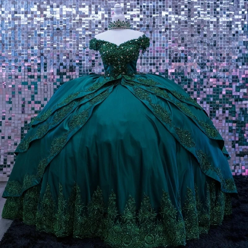 Blackish Green Off Shoulder Ball Gown Quinceanera Dresses 2024 Sweet 16 Princess Appliqued Lace Beads Party Gowns Vestido De 15
Blackish Green Off Shoulder Ball Gown Quinceanera Dresses 2024 Sweet 16 Princess Appliqued Lace Beads Party Gowns Vestido De 15