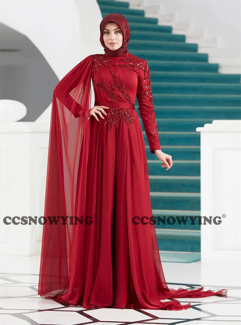 Full Sleeve High Neck Hijab Muslim Evening Dresses Chiffon Beaded Prom Formal Party Gowns Arabic Dubai Moroccan Caftan Robe
Full Sleeve High Neck Hijab Muslim Evening Dresses Chiffon Beaded Prom Formal Party Gowns Arabic Dubai Moroccan Caftan Robe