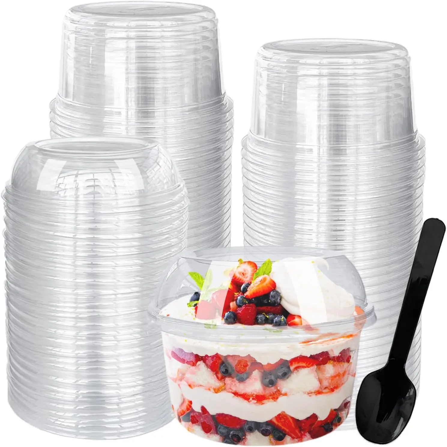 50 Pack 12 oz Clear Plastic Cups with Lids and Spoons for Desserts, Snacks, and Parties
50 Pack 12 oz Clear Plastic Cups with Lids and Spoons for Desserts, Snacks, and Parties