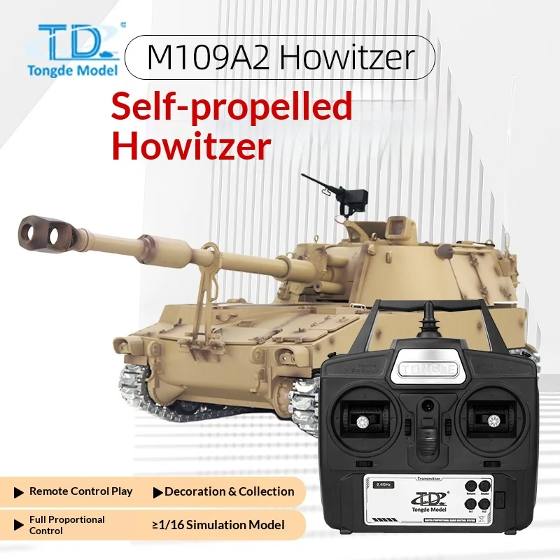 TD Tongde M109A2 Remote Control Tank Model 1/16 Scale US Self Propelled Howitzer IR Battle Compatible With Henglong Tamiya
TD Tongde M109A2 Remote Control Tank Model 1/16 Scale US Self Propelled Howitzer IR Battle Compatible With Henglong Tamiya