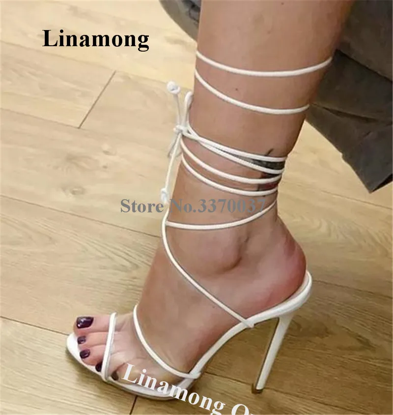 White Patent Leather Patchwork PVC Gladiator Sandals Linamong Sexy Open Toe Straps Cross Stiletto Heel Dress Shoes Big Size
White Patent Leather Patchwork PVC Gladiator Sandals Linamong Sexy Open Toe Straps Cross Stiletto Heel Dress Shoes Big Size