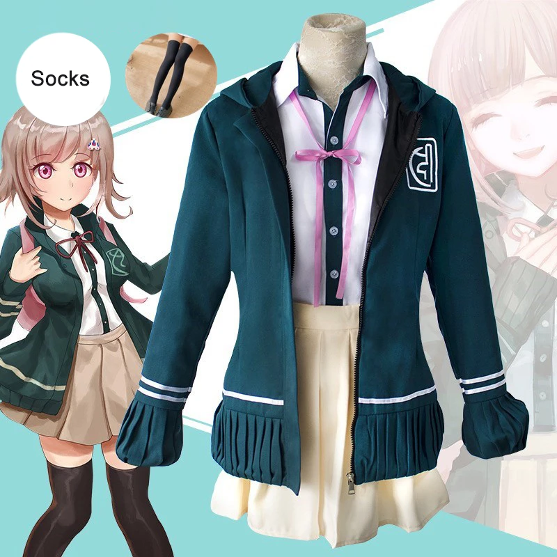 Anime DanganRonpa Nanami ChiaKi Cosplay Costume Hooded Jacket Spring Autumn Girls 3D cat ears Sweatshirt Coat Blouse + Skirt
Anime DanganRonpa Nanami ChiaKi Cosplay Costume Hooded Jacket Spring Autumn Girls 3D cat ears Sweatshirt Coat Blouse + Skirt