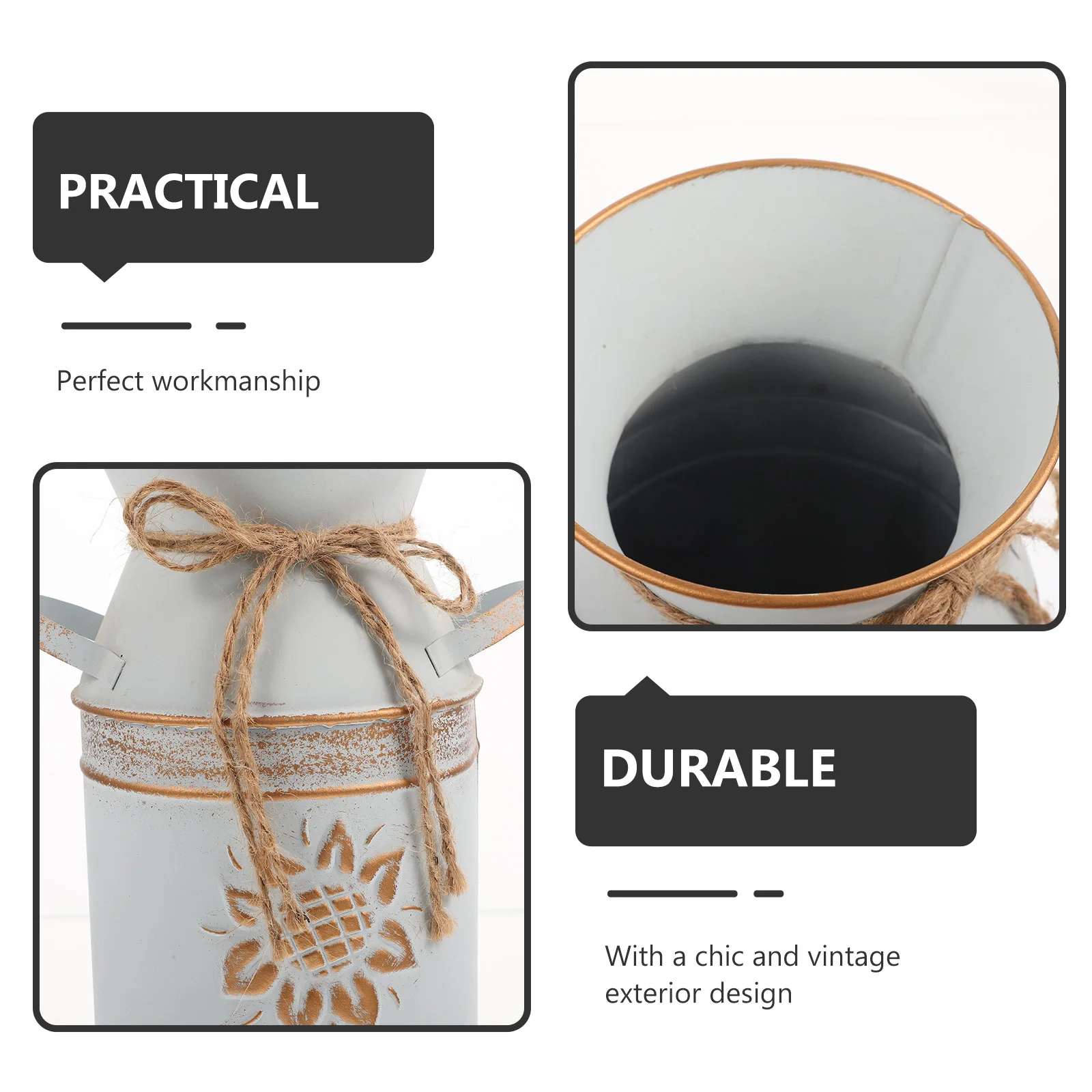 Creative Metal Milk Can Flower Pot Vintage Floral Vase for Home Decor Balcony Tabletop Centerpiece Rustic Planter
Creative Metal Milk Can Flower Pot Vintage Floral Vase for Home Decor Balcony Tabletop Centerpiece Rustic Planter