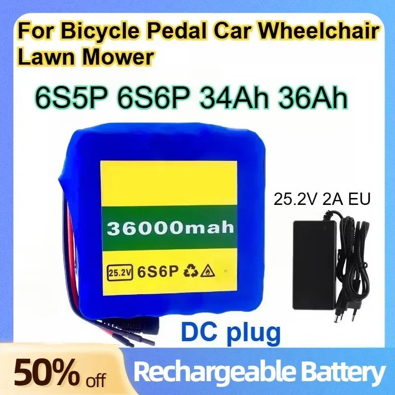 6S5P 6S6P 34Ah 36Ah 18650 Power Tools Lithium Battery for Bicycle Pedal Car Wheelchair Lawn Mower Batteries +25.2V 2A EU
6S5P 6S6P 34Ah 36Ah 18650 Power Tools Lithium Battery for Bicycle Pedal Car Wheelchair Lawn Mower Batteries +25.2V 2A EU