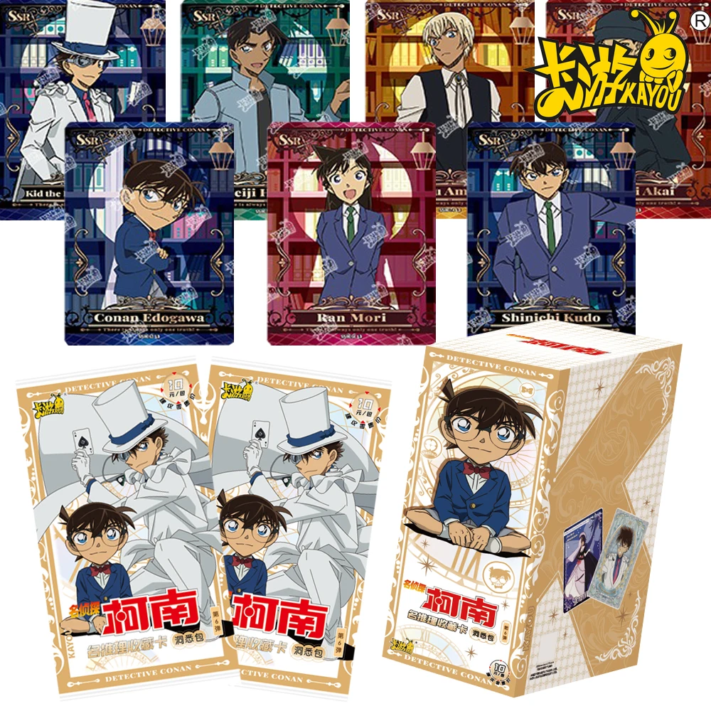 Новые коллекционные карты KAYOU Detective Conan для детей, персонажи аниме, загадочные красочные портретные периферийные устройства, карты, подарки
Новые коллекционные карты KAYOU Detective Conan для детей, персонажи аниме, загадочные красочные портретные периферийные устройства, карты, подарки