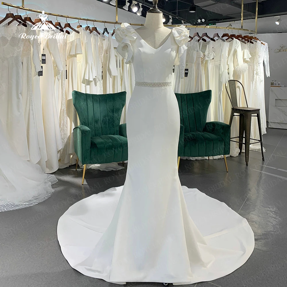 Simple V Neck Satin Wedding Dresses 2023 Juliet Sleeve Mermaid Robe de Mariée Court Train Beach Bride Dress Vestido De Noiva
Simple V Neck Satin Wedding Dresses 2023 Juliet Sleeve Mermaid Robe de Mariée Court Train Beach Bride Dress Vestido De Noiva