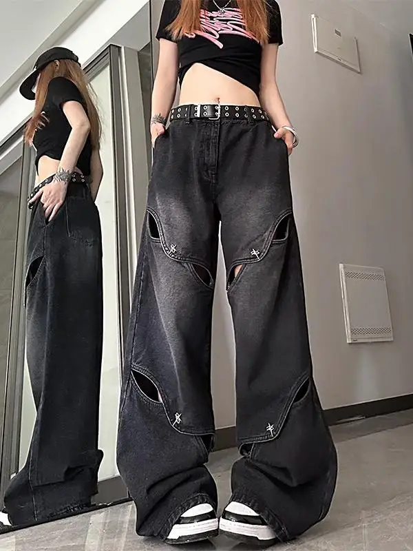 Ripped Hollow out Denim Jeans Loose Straight Leg Design High Street Sle for Men And Women Spring Autumn Season Casual Wear
Ripped Hollow out Denim Jeans Loose Straight Leg Design High Street Sle for Men And Women Spring Autumn Season Casual Wear