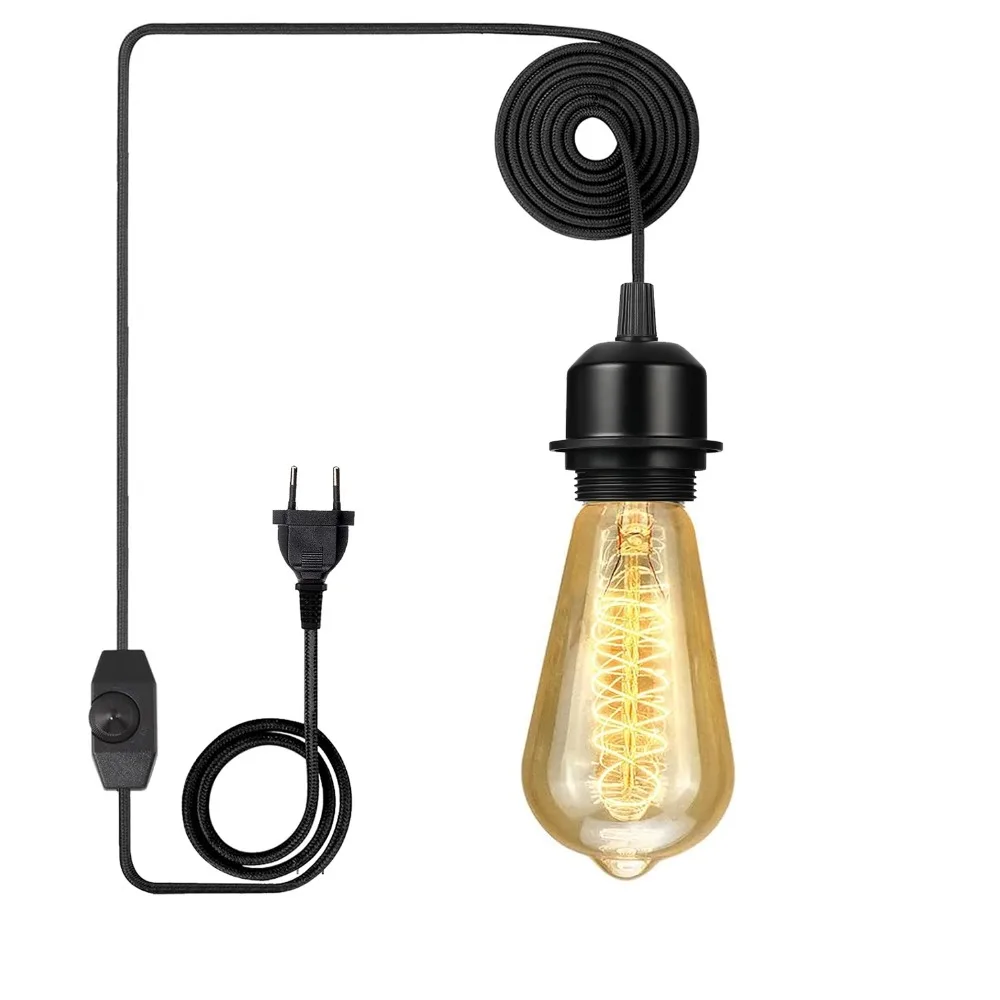 4.5M Hanging Light Wire with Dimmable Switch Plug in Hemp Rope Pendant Lights Socket E26 E27 Lamp Holder Cable for Pendant Lamp
4.5M Hanging Light Wire with Dimmable Switch Plug in Hemp Rope Pendant Lights Socket E26 E27 Lamp Holder Cable for Pendant Lamp