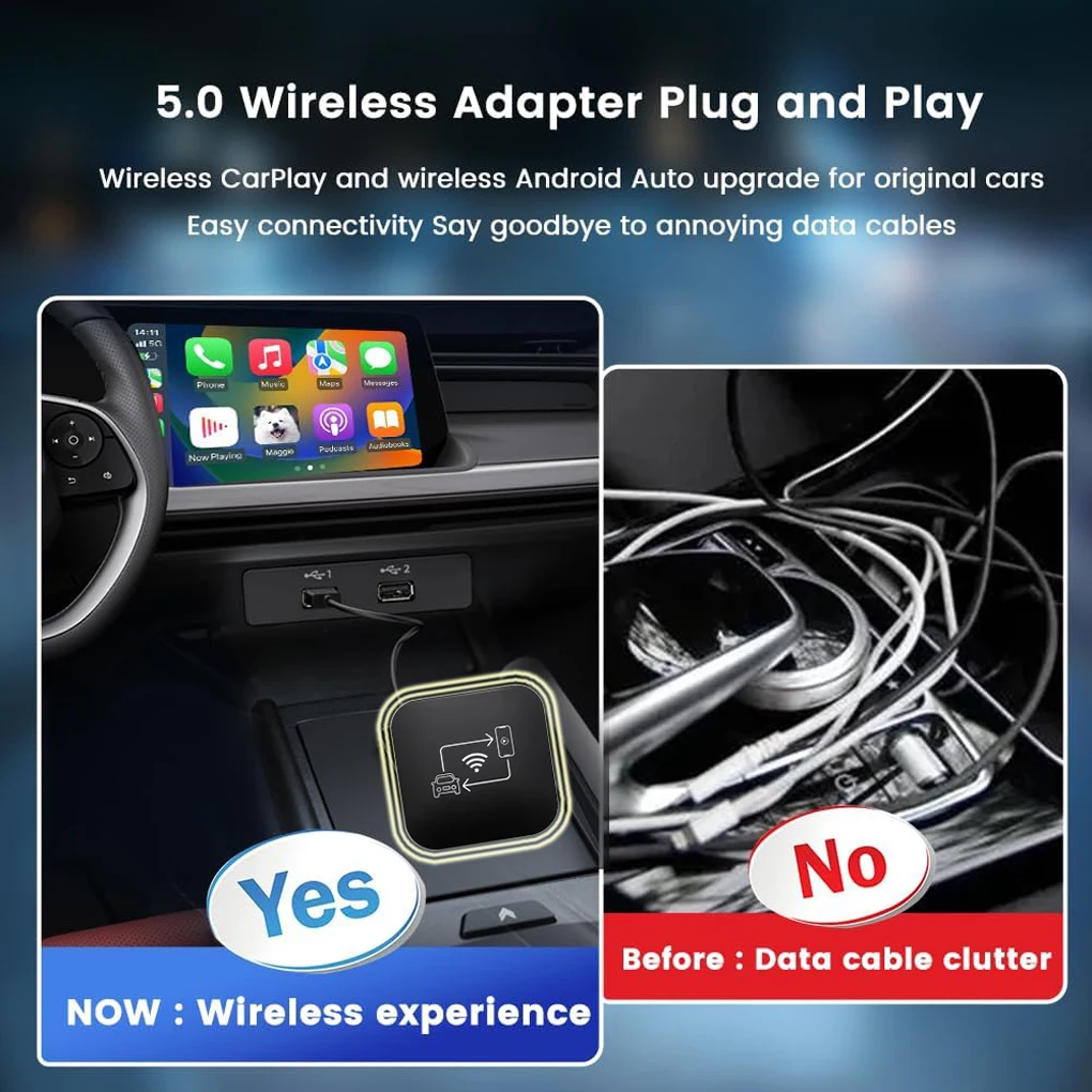 Wireless CarPlay Android Auto Adapter Suit for Built-in Wired CarPlay/Wired Android Auto
Wireless CarPlay Android Auto Adapter Suit for Built-in Wired CarPlay/Wired Android Auto