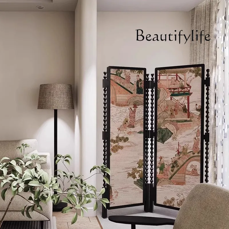 Solid wood folding screen bedroom office screen custom pattern medieval style high-end entry living room partition block 
Solid wood folding screen bedroom office screen custom pattern medieval style high-end entry living room partition block