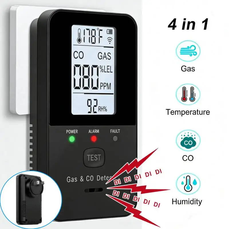 Natural Gas & Carbon Monoxide Detector, Plug in Carbon Monoxide Alarm,Propane,Methane,4-in-1 Combustible Gas & CO Detector Alarm
Natural Gas & Carbon Monoxide Detector, Plug in Carbon Monoxide Alarm,Propane,Methane,4-in-1 Combustible Gas & CO Detector Alarm