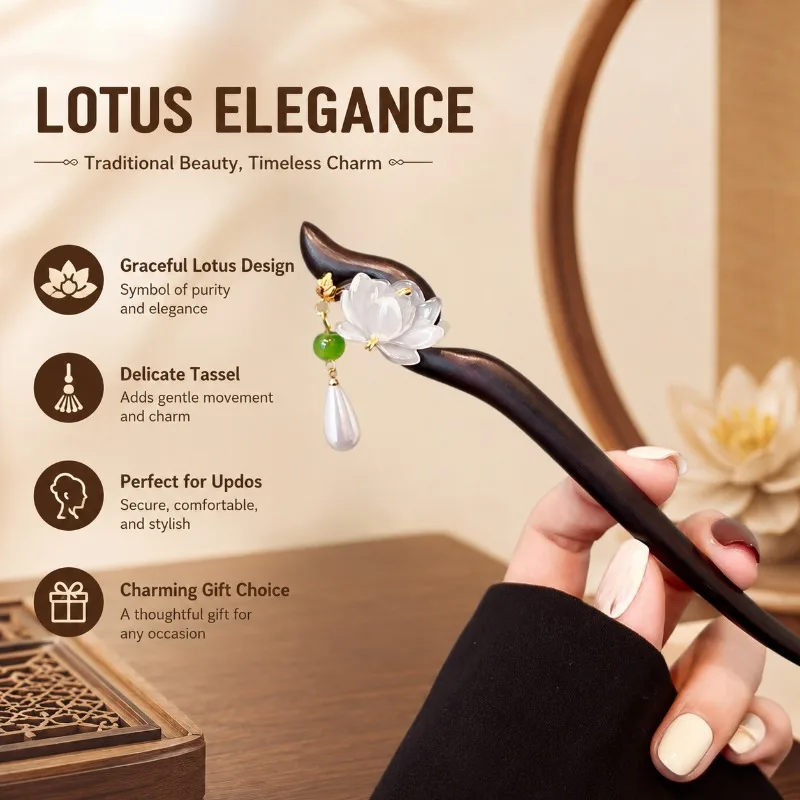 Chinese Retro Wooden Hairpin Tassel Swing Hair Stick Elegant Classical Hair Fork Vintage Head Ornament Exquisite Accessory
Chinese Retro Wooden Hairpin Tassel Swing Hair Stick Elegant Classical Hair Fork Vintage Head Ornament Exquisite Accessory
