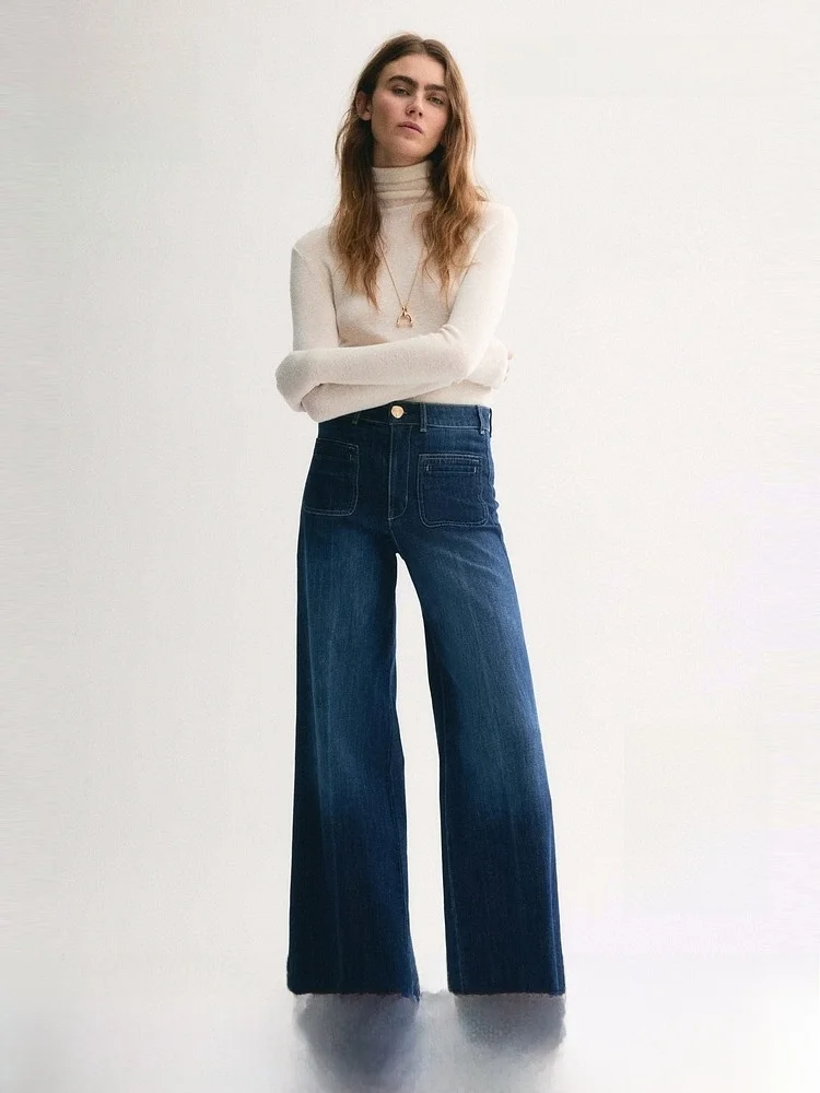 High Waist Wide Leg Jeans Women's Casual Style Standard Fit Micro Stretch Cotton Blend Comfortable High Waist H&M Jeans
High Waist Wide Leg Jeans Women's Casual Style Standard Fit Micro Stretch Cotton Blend Comfortable High Waist H&M Jeans