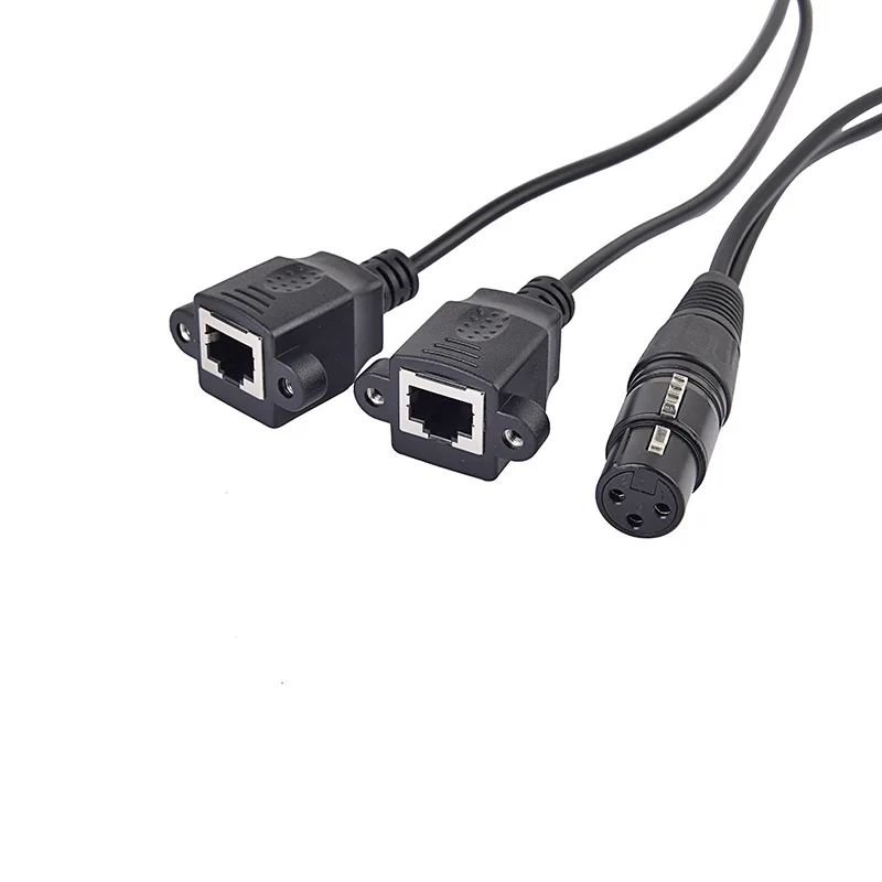Kanon Female To 2 RJ45 Female Adapter Cables DMX512 Decoder XLR To 2 Ethernet Port Stage Light Signal Cable
Kanon Female To 2 RJ45 Female Adapter Cables DMX512 Decoder XLR To 2 Ethernet Port Stage Light Signal Cable