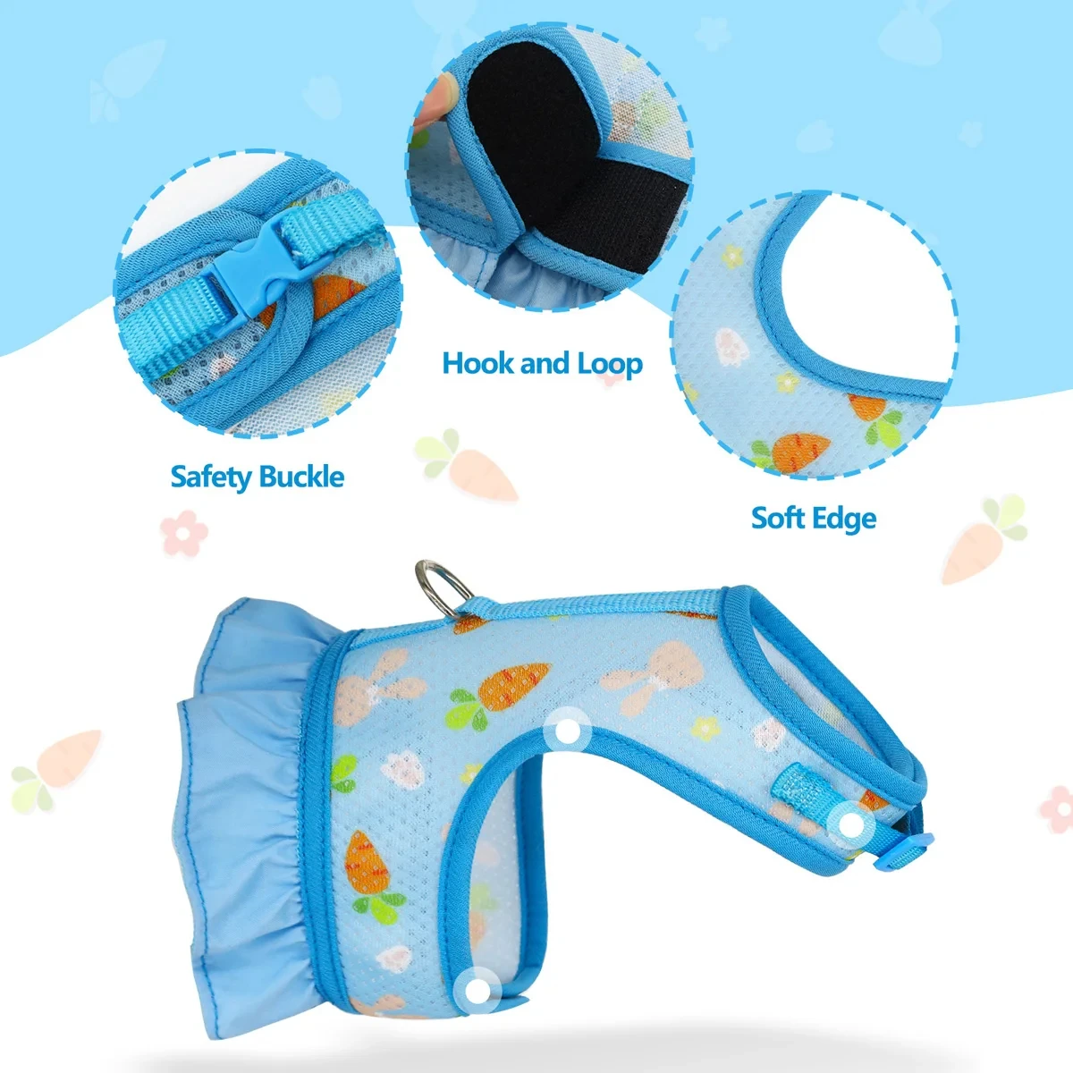 Rabbit Harness with Leash Cute Adjustable Buckle Breathable Mesh Vest Skirt for Bunny Guinea Pig Small Pet Traction Harness Suit
Rabbit Harness with Leash Cute Adjustable Buckle Breathable Mesh Vest Skirt for Bunny Guinea Pig Small Pet Traction Harness Suit