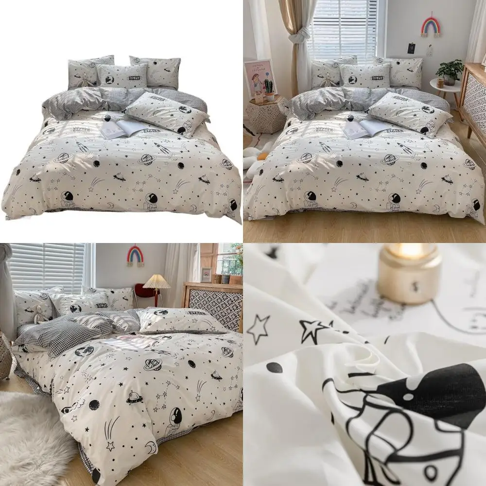 Cotton Queen Size Space Theme Duvet Cover Set with Astronauts and Rockets (90 x 90)
Cotton Queen Size Space Theme Duvet Cover Set with Astronauts and Rockets (90 x 90)