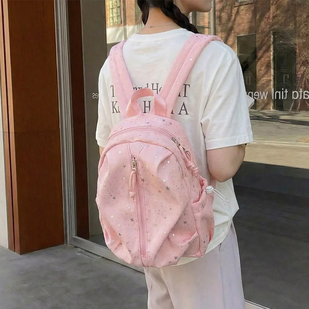Korean Style Pink Star Print Multi-Function Mini Backpack, Casual Lightweight Nylon Daypack Suitable for Daily Use, Travel
Korean Style Pink Star Print Multi-Function Mini Backpack, Casual Lightweight Nylon Daypack Suitable for Daily Use, Travel