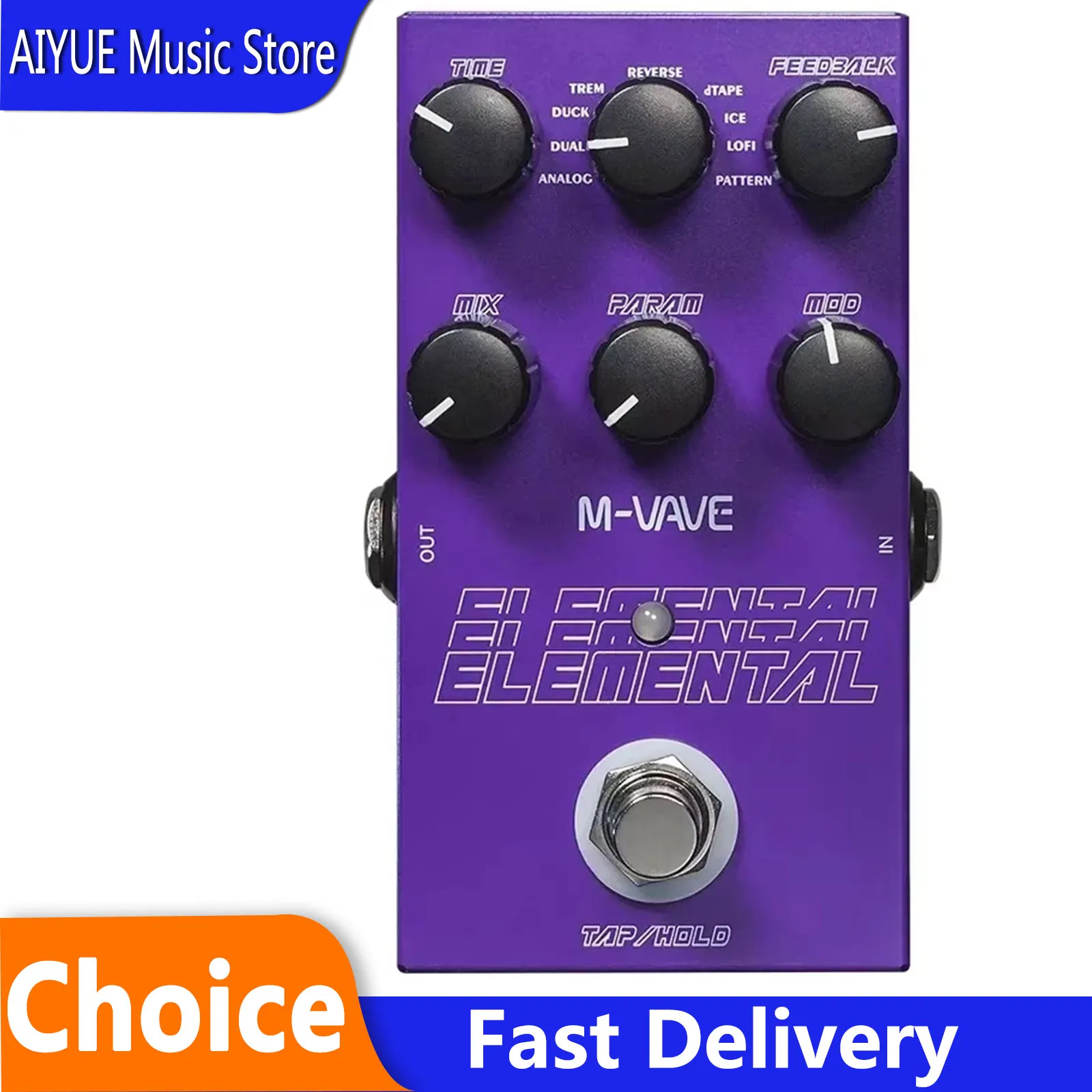 M-VAVE Elemental Guitar Digital Delay Pedal 9 Different Delay Effects Delay Pedal Supporr For HOLD TAP Mode Guitar Parts
M-VAVE Elemental Guitar Digital Delay Pedal 9 Different Delay Effects Delay Pedal Supporr For HOLD TAP Mode Guitar Parts