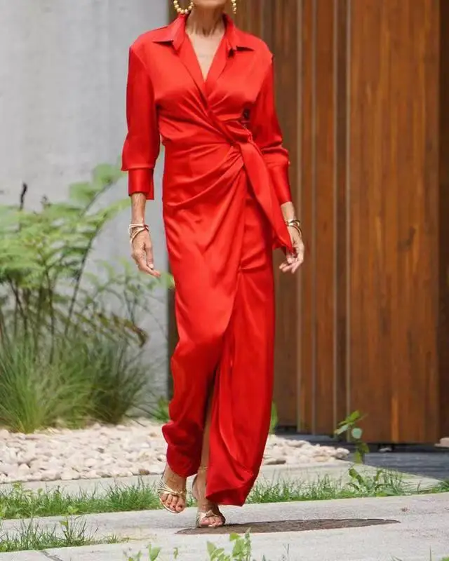 Elegant Fashion Spring Summer Streetwear Dress Women Lace-up High Waist Slit Dresses Sexy V Neck Long Sleeved Slim Dress Vestido
Elegant Fashion Spring Summer Streetwear Dress Women Lace-up High Waist Slit Dresses Sexy V Neck Long Sleeved Slim Dress Vestido