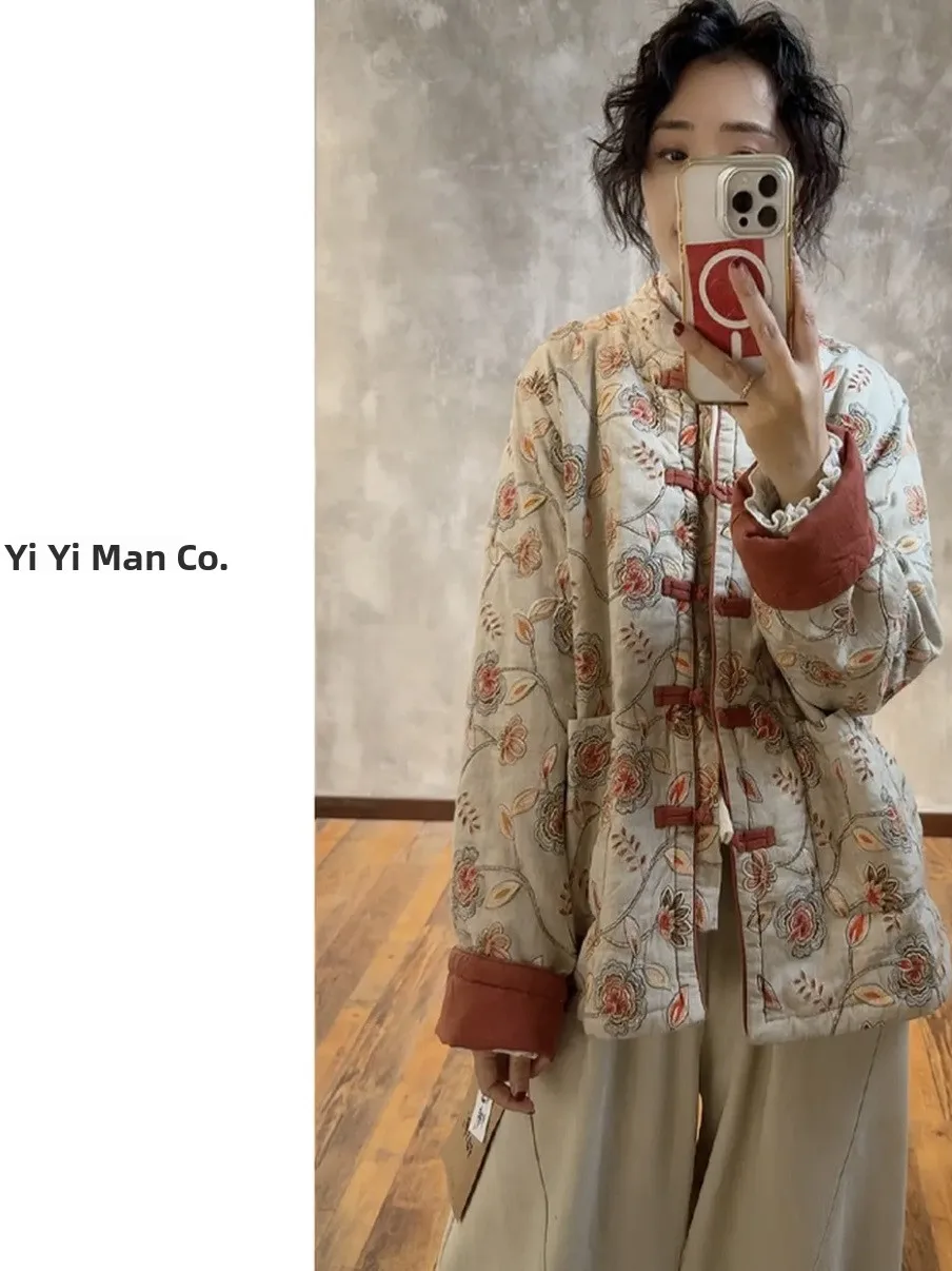 Authentic New Winter Chinese Sle Cotton Jaet with Embroidery Print Color Blo Button up Thiened Long Sve round Ne
Authentic New Winter Chinese Sle Cotton Jaet with Embroidery Print Color Blo Button up Thiened Long Sve round Ne