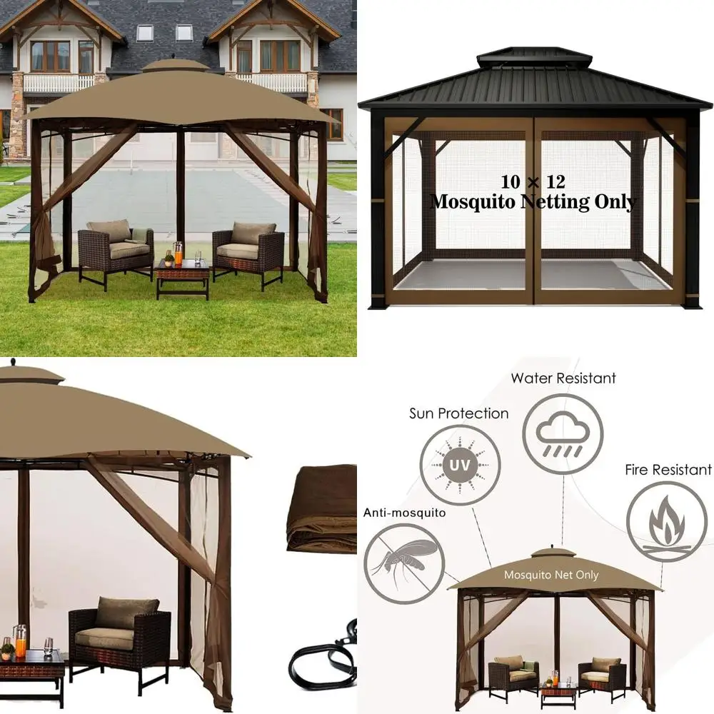 10x12 Feet Outdoor 4-Panel Mosquito Netting with Zipper Closure, Brown
10x12 Feet Outdoor 4-Panel Mosquito Netting with Zipper Closure, Brown
