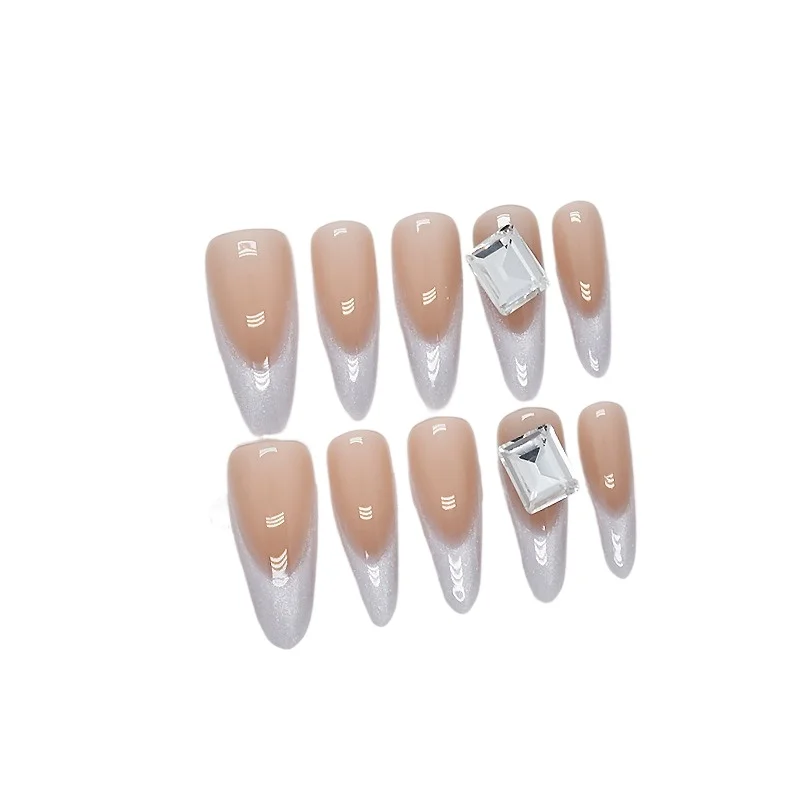 Long almond French wearing nail white nail art finished product hand-drilled advanced sense whitening nail art patch
Long almond French wearing nail white nail art finished product hand-drilled advanced sense whitening nail art patch